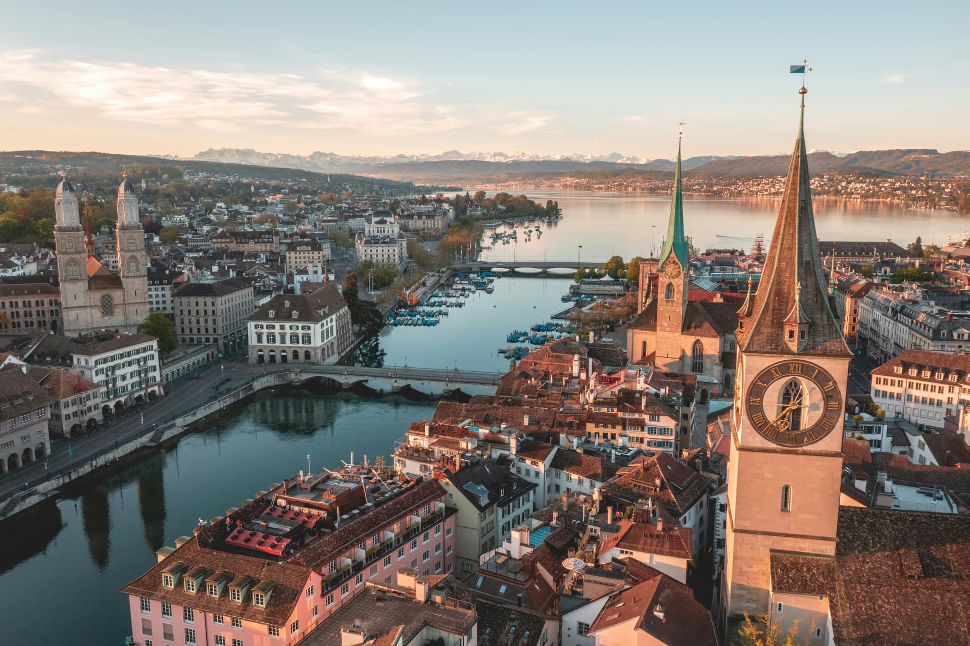 Bird's eye view of Zurich, Switzerland