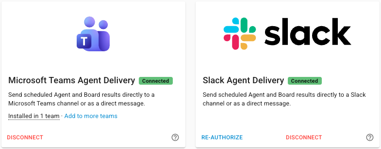 Veezoo delivering scheduled reports to Microsoft Teams and Slack
