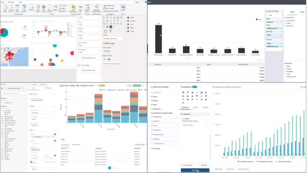 Tool interface for a BI tool
