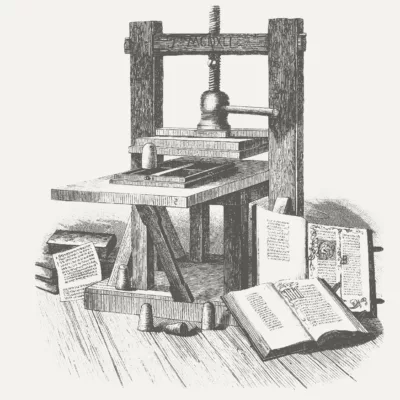 The Gutenberg Printing Press could produce around 3,600 pages per day, majorly improving book production and distribution.